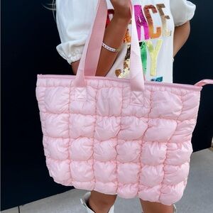 Pale Pink Blakely Puffer Bag